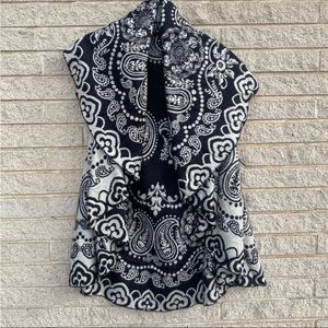 Shana Reversible Boho Print Rounded Hem Open Front Cardigan Sweater One Size